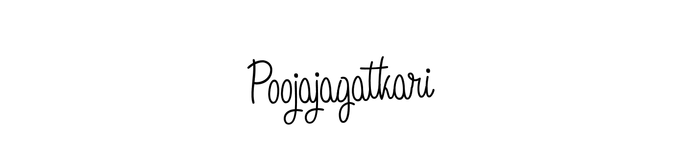 You should practise on your own different ways (Angelique-Rose-font-FFP) to write your name (Poojajagatkari) in signature. don't let someone else do it for you. Poojajagatkari signature style 5 images and pictures png