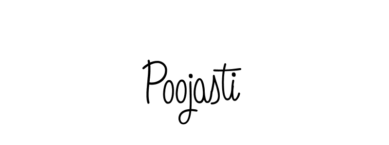 Use a signature maker to create a handwritten signature online. With this signature software, you can design (Angelique-Rose-font-FFP) your own signature for name Poojasti. Poojasti signature style 5 images and pictures png