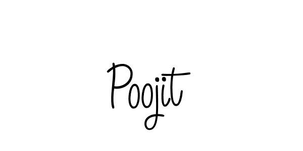 You should practise on your own different ways (Angelique-Rose-font-FFP) to write your name (Poojit) in signature. don't let someone else do it for you. Poojit signature style 5 images and pictures png