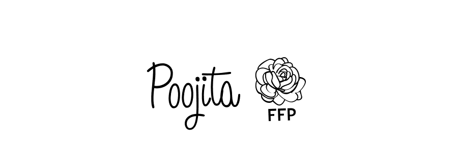 Poojita 8 stylish signature style. Best Handwritten Sign (Angelique-Rose-font-FFP) for my name. Handwritten Signature Collection Ideas for my name Poojita 8. Poojita 8 signature style 5 images and pictures png