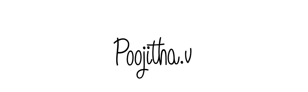 if you are searching for the best signature style for your name Poojitha.v. so please give up your signature search. here we have designed multiple signature styles  using Angelique-Rose-font-FFP. Poojitha.v signature style 5 images and pictures png