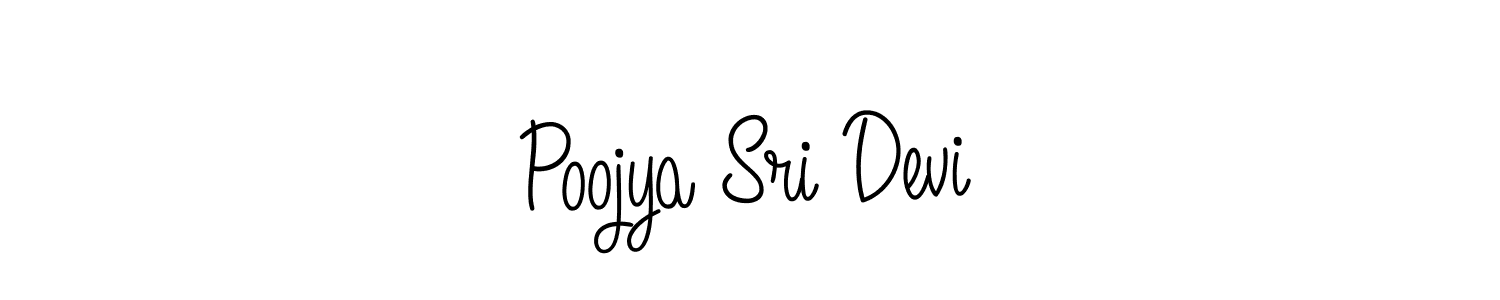 The best way (Angelique-Rose-font-FFP) to make a short signature is to pick only two or three words in your name. The name Poojya Sri Devi include a total of six letters. For converting this name. Poojya Sri Devi signature style 5 images and pictures png
