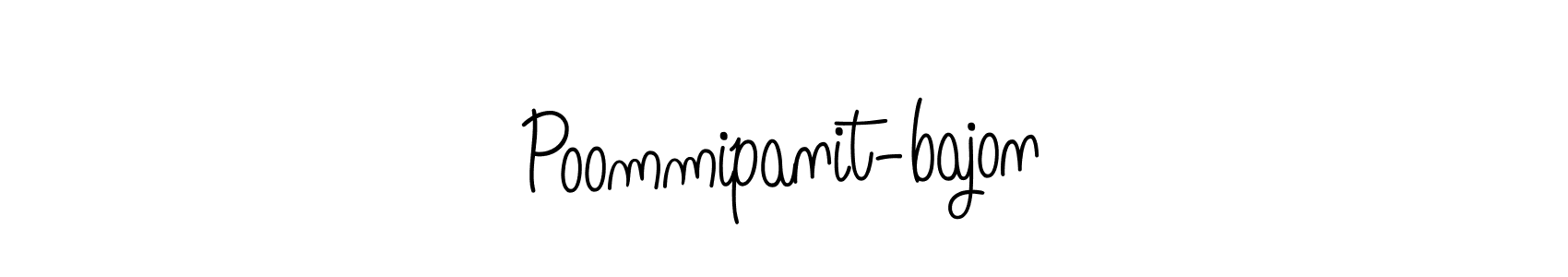 You should practise on your own different ways (Angelique-Rose-font-FFP) to write your name (Poommipanit-bajon) in signature. don't let someone else do it for you. Poommipanit-bajon signature style 5 images and pictures png
