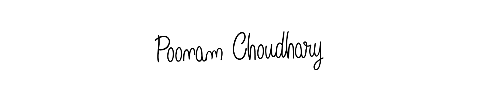 Create a beautiful signature design for name Poonam Choudhary. With this signature (Angelique-Rose-font-FFP) fonts, you can make a handwritten signature for free. Poonam Choudhary signature style 5 images and pictures png