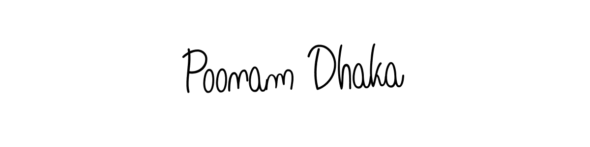 How to make Poonam Dhaka signature? Angelique-Rose-font-FFP is a professional autograph style. Create handwritten signature for Poonam Dhaka name. Poonam Dhaka signature style 5 images and pictures png