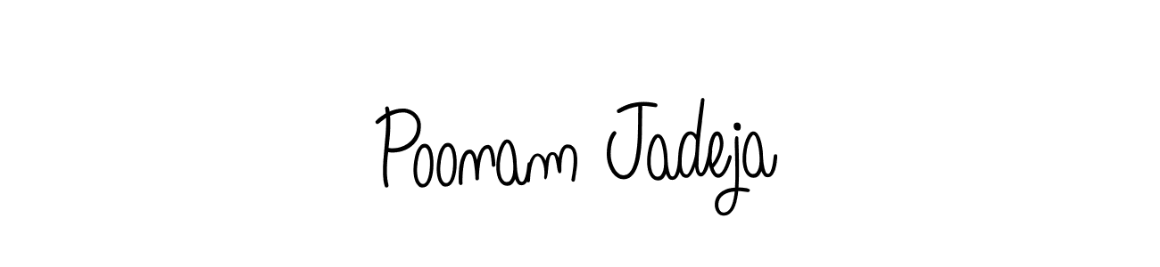 Poonam Jadeja stylish signature style. Best Handwritten Sign (Angelique-Rose-font-FFP) for my name. Handwritten Signature Collection Ideas for my name Poonam Jadeja. Poonam Jadeja signature style 5 images and pictures png