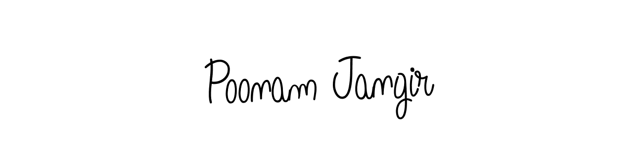 Make a beautiful signature design for name Poonam Jangir. With this signature (Angelique-Rose-font-FFP) style, you can create a handwritten signature for free. Poonam Jangir signature style 5 images and pictures png