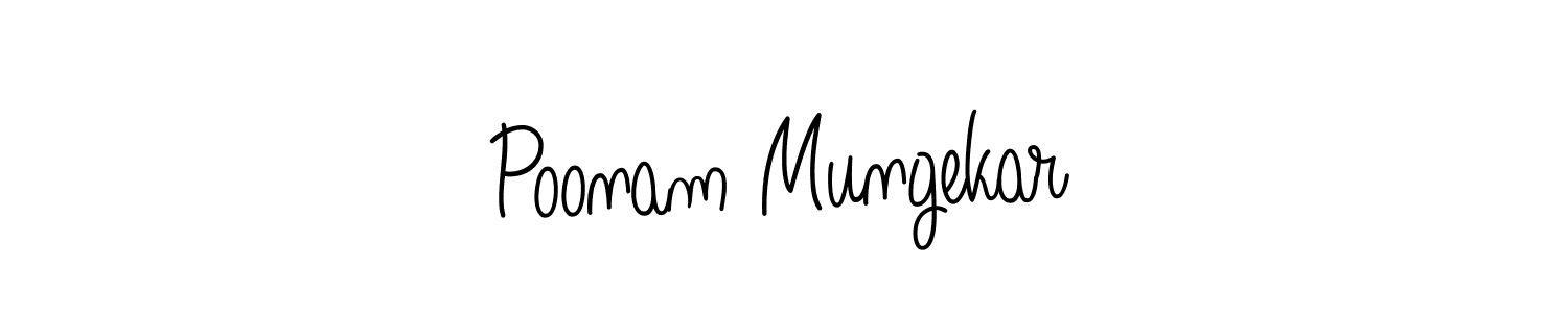 How to make Poonam Mungekar name signature. Use Angelique-Rose-font-FFP style for creating short signs online. This is the latest handwritten sign. Poonam Mungekar signature style 5 images and pictures png