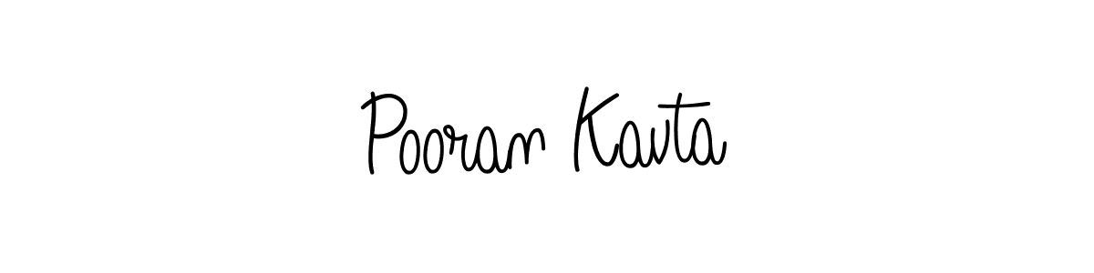 Use a signature maker to create a handwritten signature online. With this signature software, you can design (Angelique-Rose-font-FFP) your own signature for name Pooran Kavta. Pooran Kavta signature style 5 images and pictures png