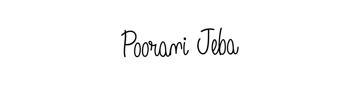 Poorani Jeba stylish signature style. Best Handwritten Sign (Angelique-Rose-font-FFP) for my name. Handwritten Signature Collection Ideas for my name Poorani Jeba. Poorani Jeba signature style 5 images and pictures png