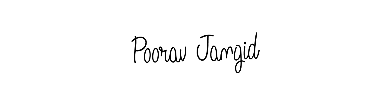 Also we have Poorav Jangid name is the best signature style. Create professional handwritten signature collection using Angelique-Rose-font-FFP autograph style. Poorav Jangid signature style 5 images and pictures png