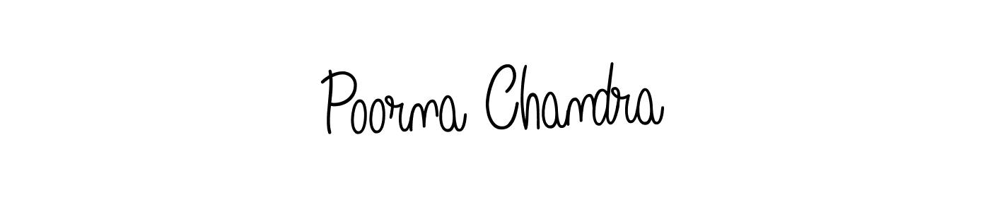 How to make Poorna Chandra name signature. Use Angelique-Rose-font-FFP style for creating short signs online. This is the latest handwritten sign. Poorna Chandra signature style 5 images and pictures png