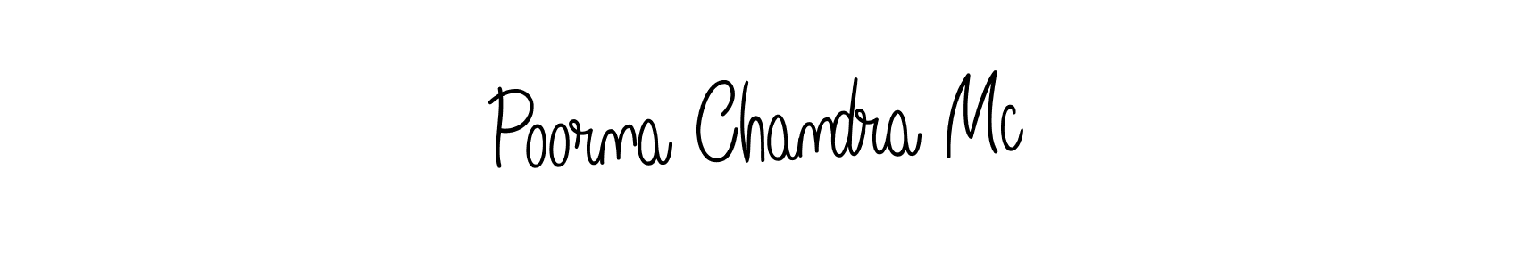 if you are searching for the best signature style for your name Poorna Chandra Mc. so please give up your signature search. here we have designed multiple signature styles  using Angelique-Rose-font-FFP. Poorna Chandra Mc signature style 5 images and pictures png