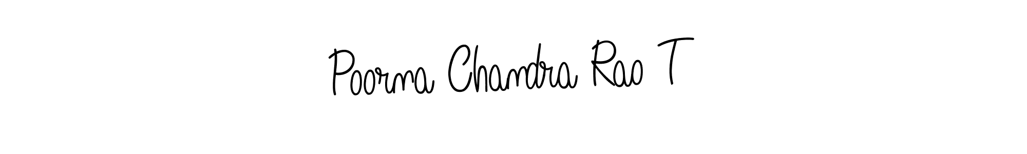 Make a beautiful signature design for name Poorna Chandra Rao T. With this signature (Angelique-Rose-font-FFP) style, you can create a handwritten signature for free. Poorna Chandra Rao T signature style 5 images and pictures png