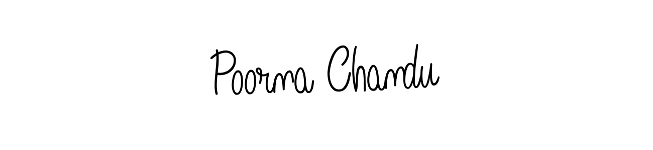 Use a signature maker to create a handwritten signature online. With this signature software, you can design (Angelique-Rose-font-FFP) your own signature for name Poorna Chandu. Poorna Chandu signature style 5 images and pictures png