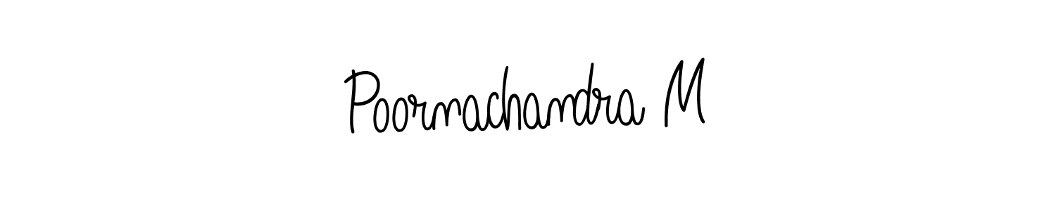 It looks lik you need a new signature style for name Poornachandra M. Design unique handwritten (Angelique-Rose-font-FFP) signature with our free signature maker in just a few clicks. Poornachandra M signature style 5 images and pictures png