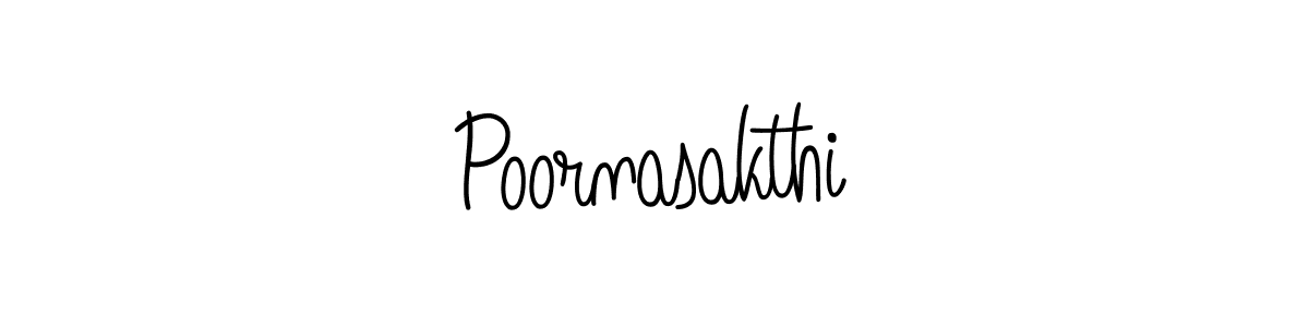 How to make Poornasakthi name signature. Use Angelique-Rose-font-FFP style for creating short signs online. This is the latest handwritten sign. Poornasakthi signature style 5 images and pictures png