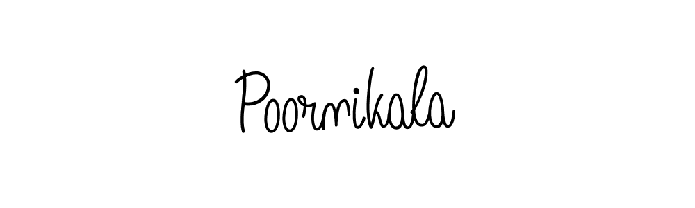 Poornikala stylish signature style. Best Handwritten Sign (Angelique-Rose-font-FFP) for my name. Handwritten Signature Collection Ideas for my name Poornikala. Poornikala signature style 5 images and pictures png
