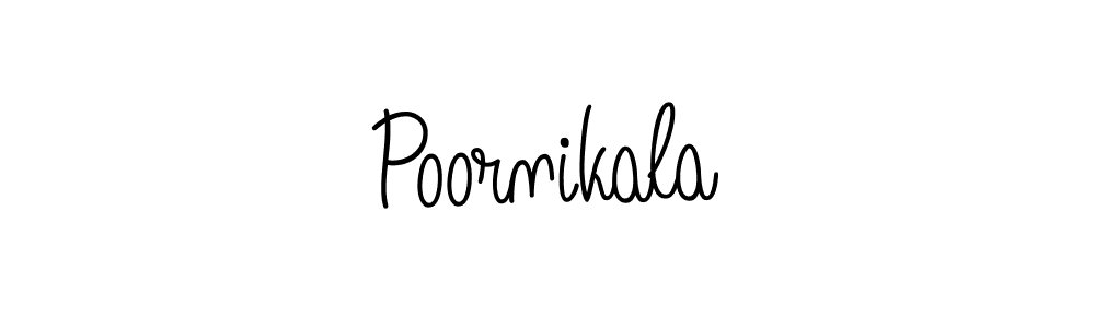 Poornikala stylish signature style. Best Handwritten Sign (Angelique-Rose-font-FFP) for my name. Handwritten Signature Collection Ideas for my name Poornikala. Poornikala signature style 5 images and pictures png