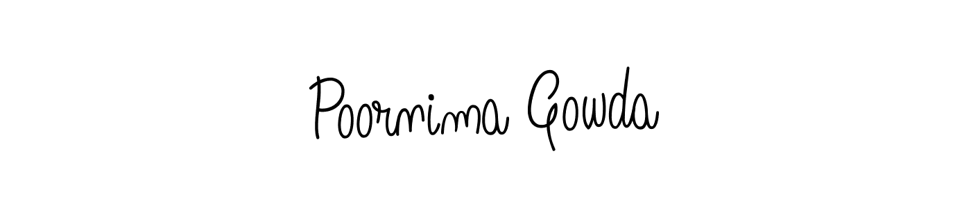 How to make Poornima Gowda signature? Angelique-Rose-font-FFP is a professional autograph style. Create handwritten signature for Poornima Gowda name. Poornima Gowda signature style 5 images and pictures png