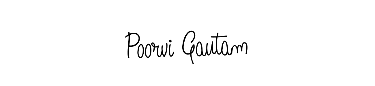 Create a beautiful signature design for name Poorvi Gautam. With this signature (Angelique-Rose-font-FFP) fonts, you can make a handwritten signature for free. Poorvi Gautam signature style 5 images and pictures png