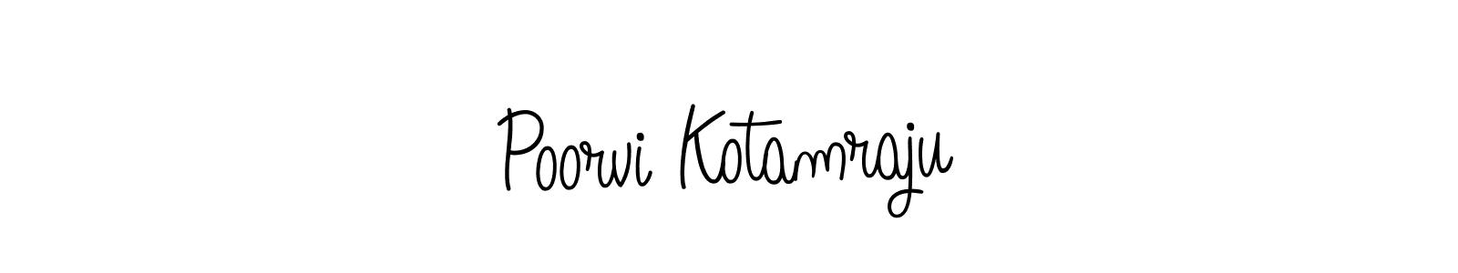 You should practise on your own different ways (Angelique-Rose-font-FFP) to write your name (Poorvi Kotamraju) in signature. don't let someone else do it for you. Poorvi Kotamraju signature style 5 images and pictures png