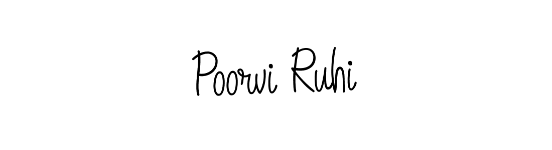 if you are searching for the best signature style for your name Poorvi Ruhi. so please give up your signature search. here we have designed multiple signature styles  using Angelique-Rose-font-FFP. Poorvi Ruhi signature style 5 images and pictures png