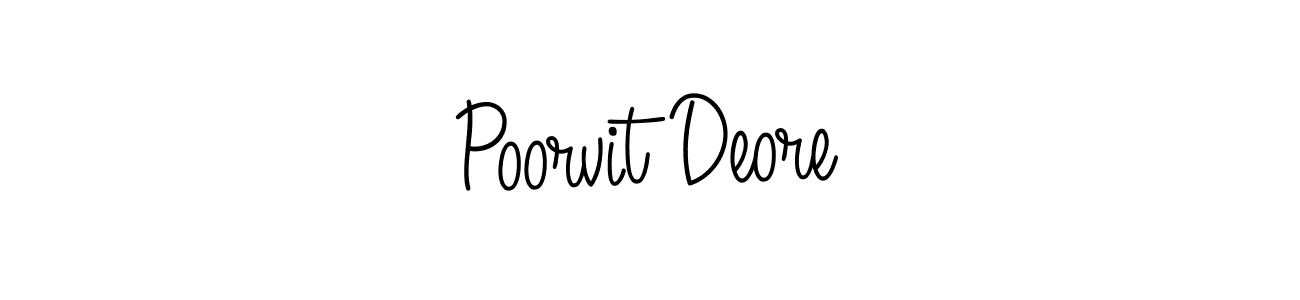 How to make Poorvit Deore signature? Angelique-Rose-font-FFP is a professional autograph style. Create handwritten signature for Poorvit Deore name. Poorvit Deore signature style 5 images and pictures png