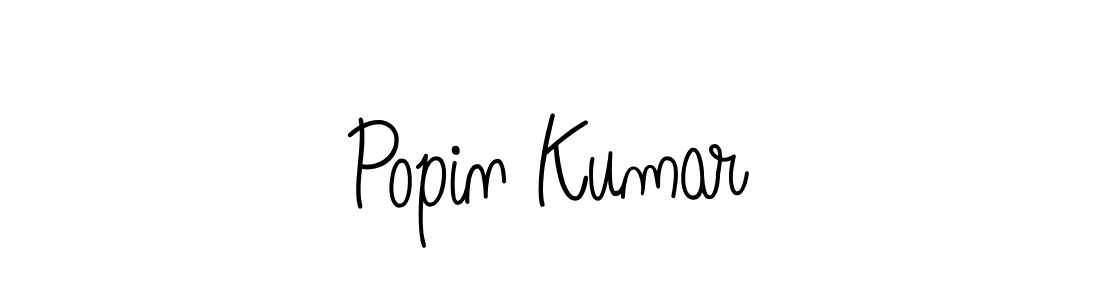 How to make Popin Kumar name signature. Use Angelique-Rose-font-FFP style for creating short signs online. This is the latest handwritten sign. Popin Kumar signature style 5 images and pictures png