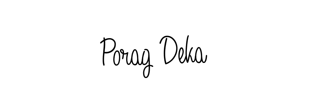 The best way (Angelique-Rose-font-FFP) to make a short signature is to pick only two or three words in your name. The name Porag Deka include a total of six letters. For converting this name. Porag Deka signature style 5 images and pictures png