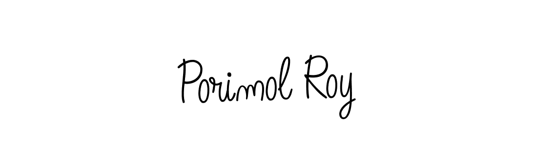 You should practise on your own different ways (Angelique-Rose-font-FFP) to write your name (Porimol Roy) in signature. don't let someone else do it for you. Porimol Roy signature style 5 images and pictures png