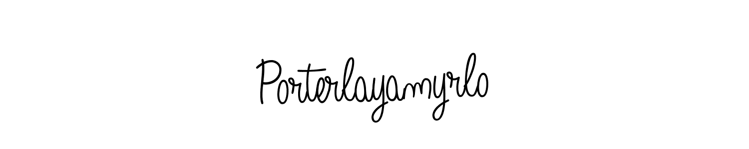 You should practise on your own different ways (Angelique-Rose-font-FFP) to write your name (Porterlayamyrlo) in signature. don't let someone else do it for you. Porterlayamyrlo signature style 5 images and pictures png