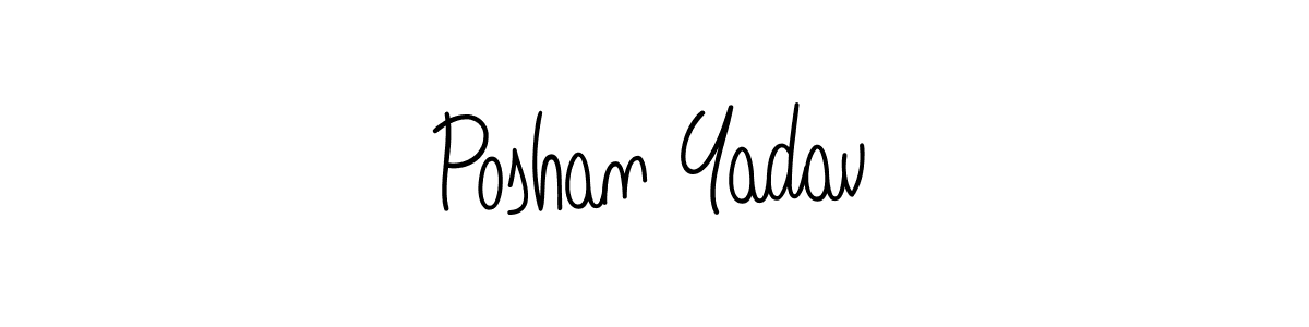 Create a beautiful signature design for name Poshan Yadav. With this signature (Angelique-Rose-font-FFP) fonts, you can make a handwritten signature for free. Poshan Yadav signature style 5 images and pictures png