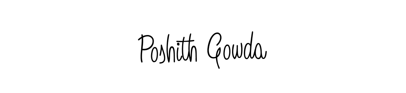 Poshith Gowda stylish signature style. Best Handwritten Sign (Angelique-Rose-font-FFP) for my name. Handwritten Signature Collection Ideas for my name Poshith Gowda. Poshith Gowda signature style 5 images and pictures png