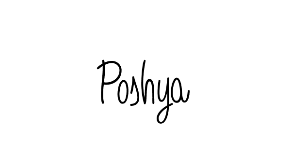 How to make Poshya name signature. Use Angelique-Rose-font-FFP style for creating short signs online. This is the latest handwritten sign. Poshya signature style 5 images and pictures png