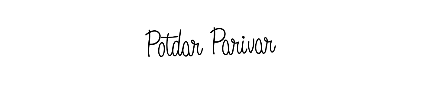 Design your own signature with our free online signature maker. With this signature software, you can create a handwritten (Angelique-Rose-font-FFP) signature for name Potdar Parivar. Potdar Parivar signature style 5 images and pictures png