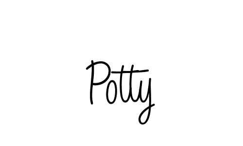 You should practise on your own different ways (Angelique-Rose-font-FFP) to write your name (Potty) in signature. don't let someone else do it for you. Potty signature style 5 images and pictures png