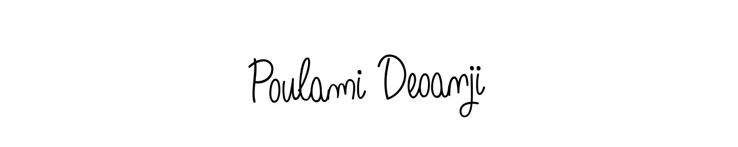 This is the best signature style for the Poulami Deoanji name. Also you like these signature font (Angelique-Rose-font-FFP). Mix name signature. Poulami Deoanji signature style 5 images and pictures png