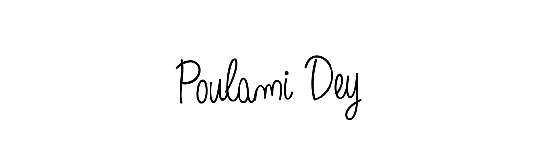 Create a beautiful signature design for name Poulami Dey. With this signature (Angelique-Rose-font-FFP) fonts, you can make a handwritten signature for free. Poulami Dey signature style 5 images and pictures png