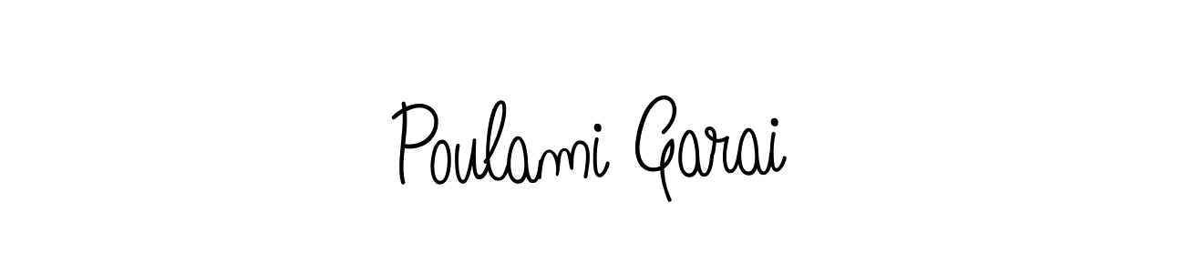 if you are searching for the best signature style for your name Poulami Garai. so please give up your signature search. here we have designed multiple signature styles  using Angelique-Rose-font-FFP. Poulami Garai signature style 5 images and pictures png