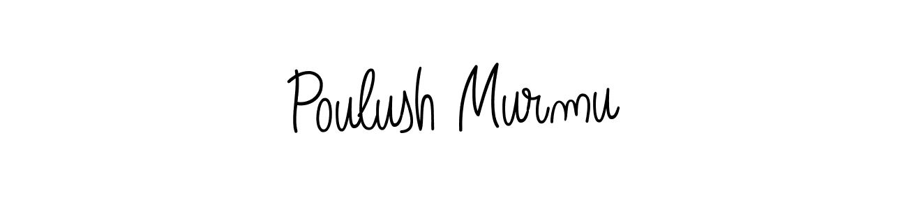 Poulush Murmu stylish signature style. Best Handwritten Sign (Angelique-Rose-font-FFP) for my name. Handwritten Signature Collection Ideas for my name Poulush Murmu. Poulush Murmu signature style 5 images and pictures png