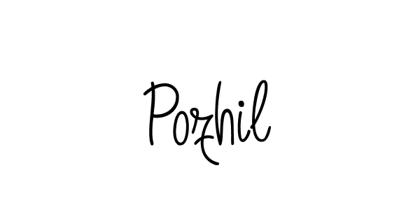 How to make Pozhil name signature. Use Angelique-Rose-font-FFP style for creating short signs online. This is the latest handwritten sign. Pozhil signature style 5 images and pictures png