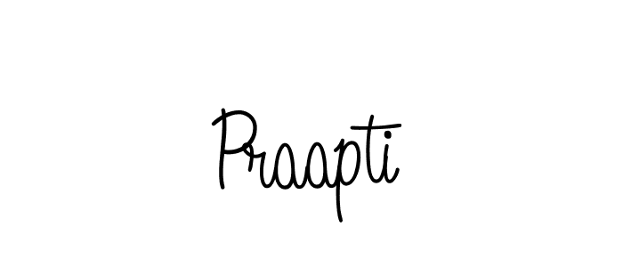 Use a signature maker to create a handwritten signature online. With this signature software, you can design (Angelique-Rose-font-FFP) your own signature for name Praapti. Praapti signature style 5 images and pictures png