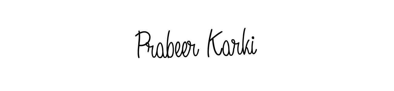 Prabeer Karki stylish signature style. Best Handwritten Sign (Angelique-Rose-font-FFP) for my name. Handwritten Signature Collection Ideas for my name Prabeer Karki. Prabeer Karki signature style 5 images and pictures png