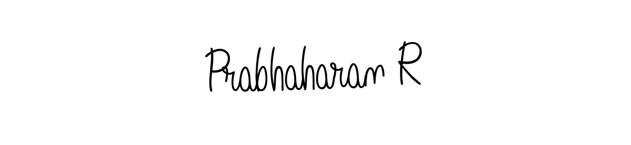 The best way (Angelique-Rose-font-FFP) to make a short signature is to pick only two or three words in your name. The name Prabhaharan R include a total of six letters. For converting this name. Prabhaharan R signature style 5 images and pictures png