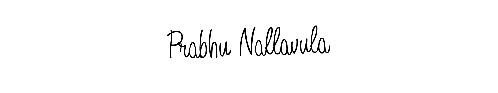 You should practise on your own different ways (Angelique-Rose-font-FFP) to write your name (Prabhu Nallavula) in signature. don't let someone else do it for you. Prabhu Nallavula signature style 5 images and pictures png