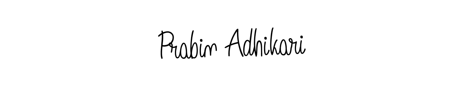 You should practise on your own different ways (Angelique-Rose-font-FFP) to write your name (Prabin Adhikari) in signature. don't let someone else do it for you. Prabin Adhikari signature style 5 images and pictures png