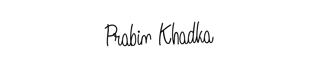 How to make Prabin Khadka name signature. Use Angelique-Rose-font-FFP style for creating short signs online. This is the latest handwritten sign. Prabin Khadka signature style 5 images and pictures png