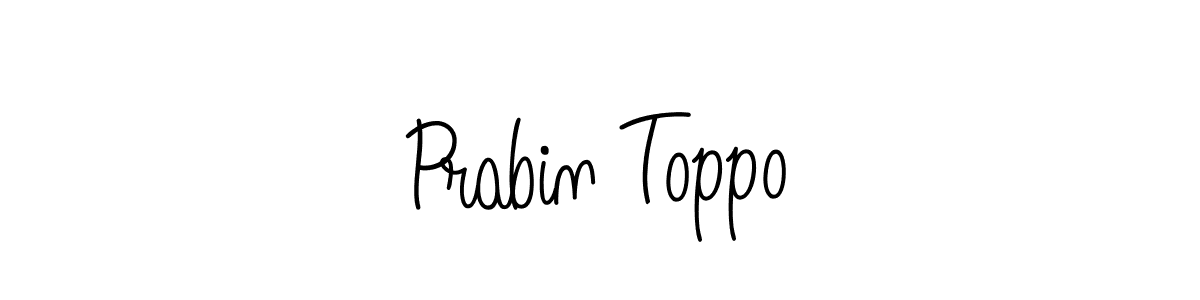 Prabin Toppo stylish signature style. Best Handwritten Sign (Angelique-Rose-font-FFP) for my name. Handwritten Signature Collection Ideas for my name Prabin Toppo. Prabin Toppo signature style 5 images and pictures png