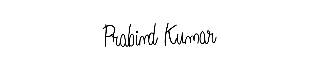 Make a beautiful signature design for name Prabind Kumar. With this signature (Angelique-Rose-font-FFP) style, you can create a handwritten signature for free. Prabind Kumar signature style 5 images and pictures png